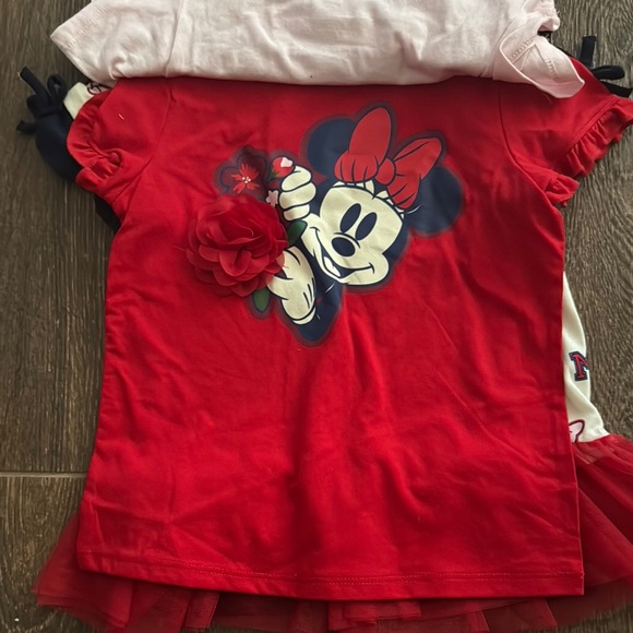 Disney Minnie Mouse Girls' T-Shirt Set 4 pack - Picture 2 of 4